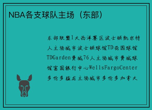 NBA各支球队主场（东部）